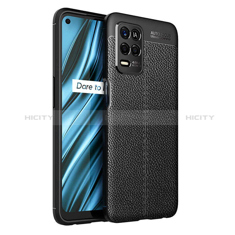 Funda Silicona Goma de Cuero Carcasa WL1 para Realme 8 5G Negro