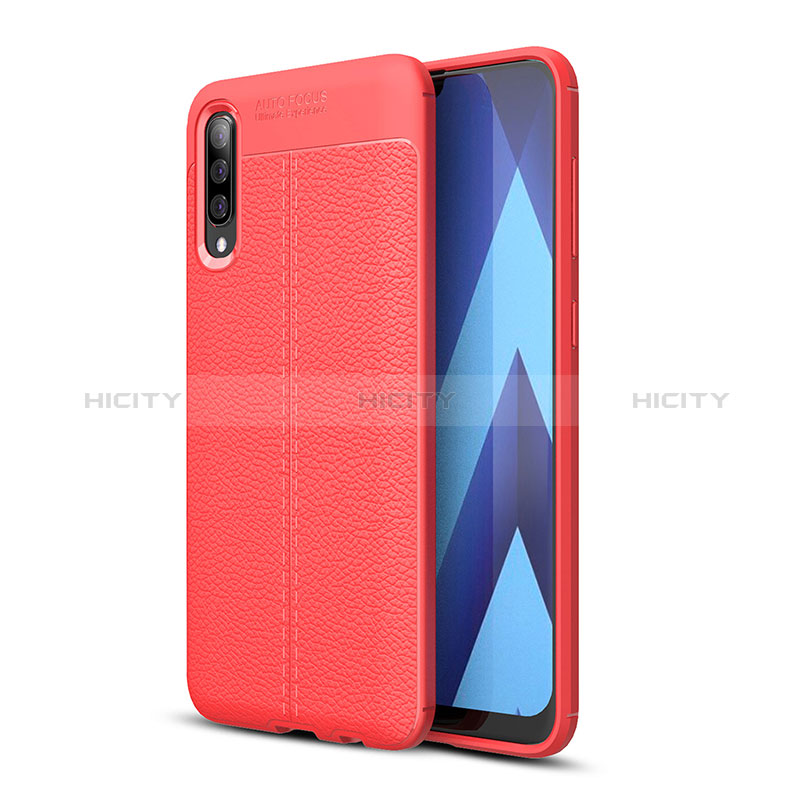 Funda Silicona Goma de Cuero Carcasa WL1 para Samsung Galaxy A70 Rojo