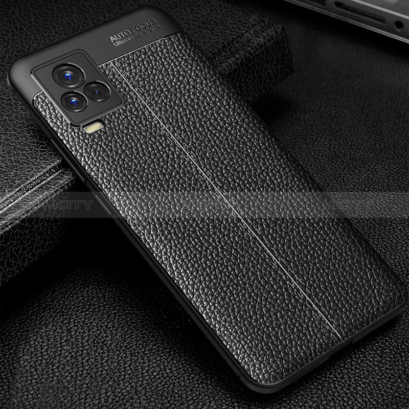 Funda Silicona Goma de Cuero Carcasa WL1 para Vivo iQOO 7 5G Negro