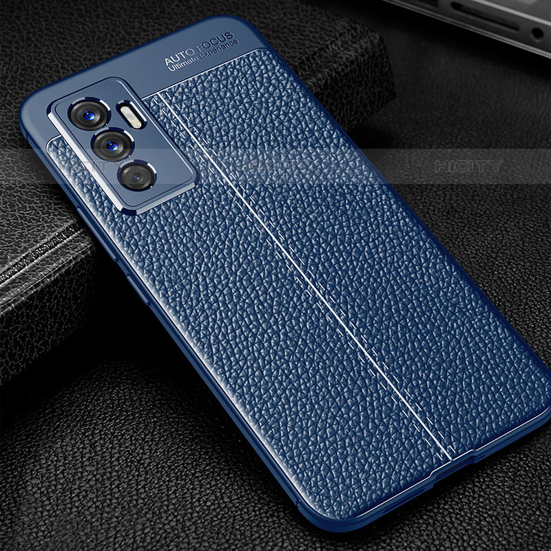 Funda Silicona Goma de Cuero Carcasa WL1 para Vivo V23e Azul