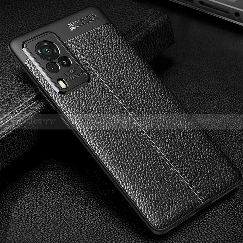 Funda Silicona Goma de Cuero Carcasa WL1 para Vivo X60 Pro 5G Negro