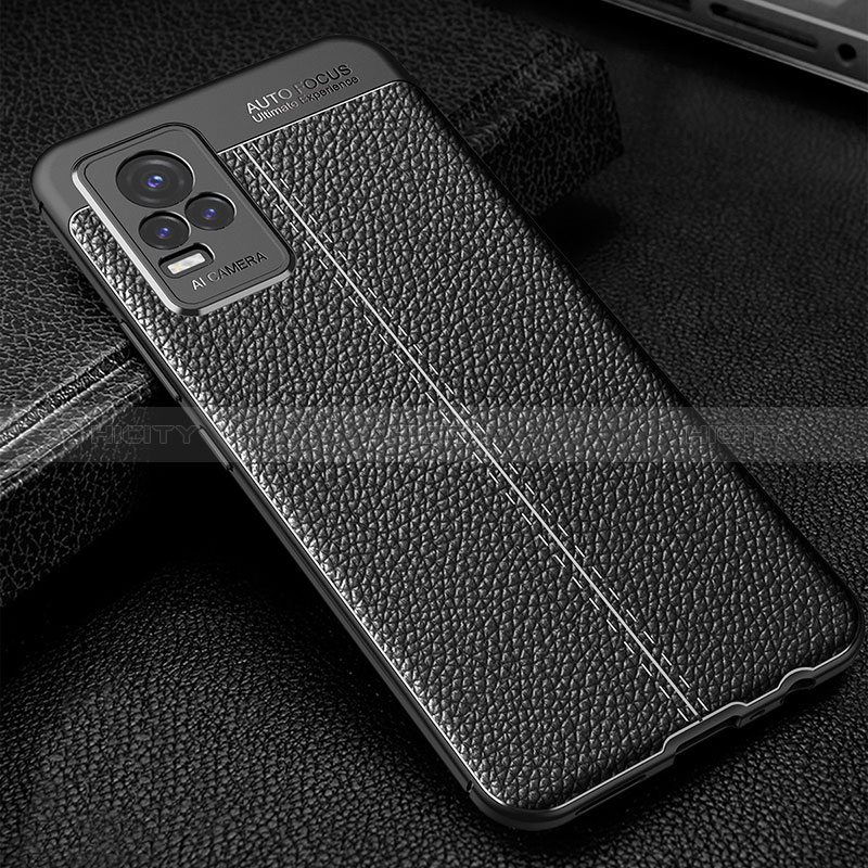 Funda Silicona Goma de Cuero Carcasa WL1 para Vivo Y73 (2021) Negro