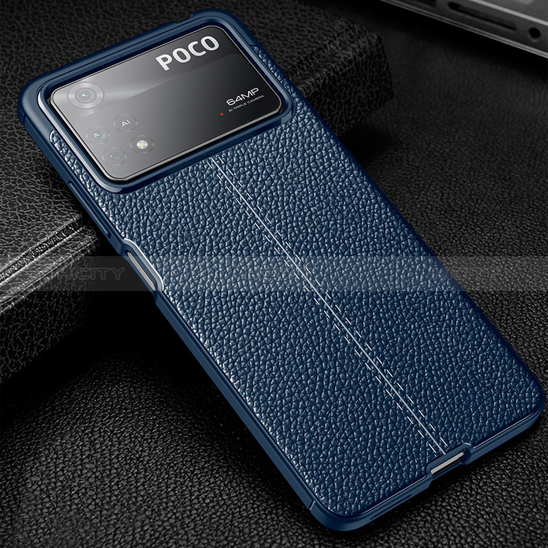 Funda Silicona Goma de Cuero Carcasa WL1 para Xiaomi Poco X4 Pro 5G Azul