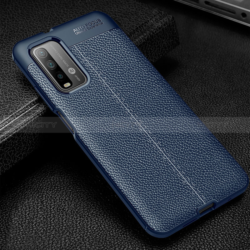 Funda Silicona Goma de Cuero Carcasa WL1 para Xiaomi Redmi 9 Power Azul