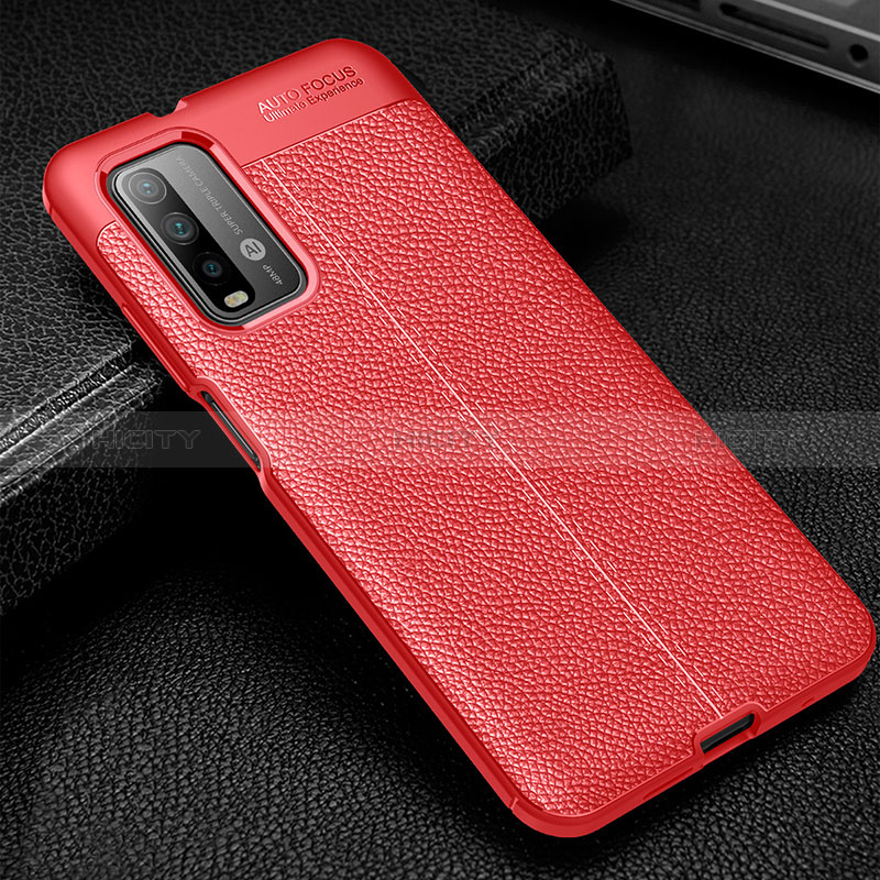 Funda Silicona Goma de Cuero Carcasa WL1 para Xiaomi Redmi 9 Power Rojo