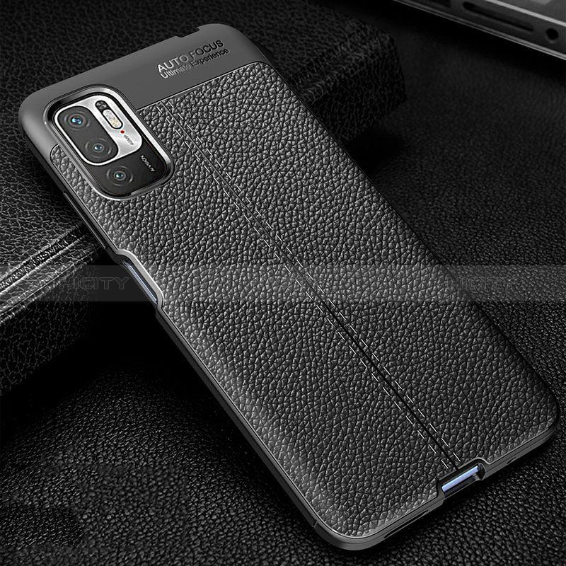 Funda Silicona Goma de Cuero Carcasa WL1 para Xiaomi Redmi Note 10 5G Negro