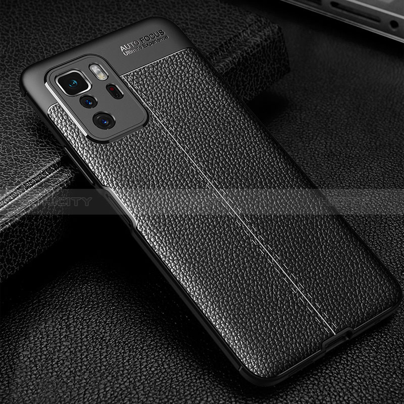 Funda Silicona Goma de Cuero Carcasa WL1 para Xiaomi Redmi Note 10 Pro 5G Negro