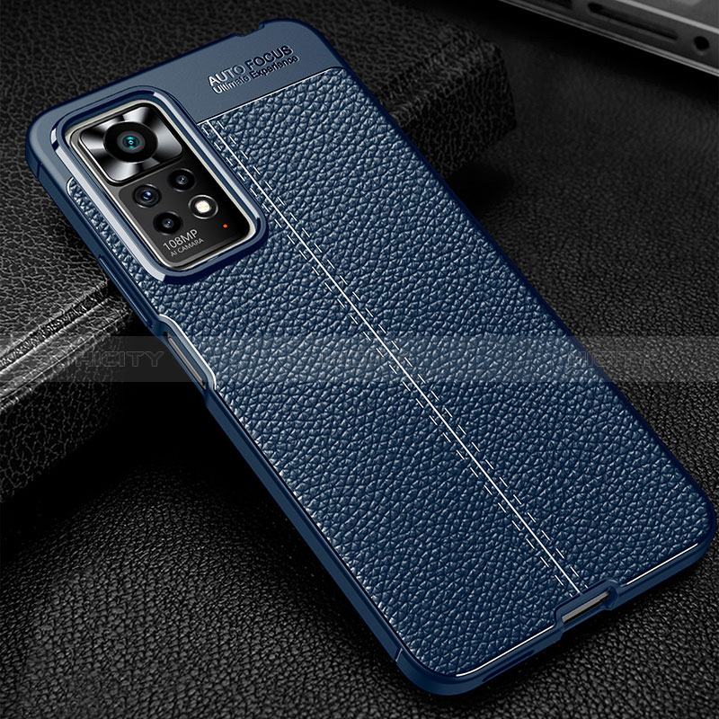 Funda Silicona Goma de Cuero Carcasa WL1 para Xiaomi Redmi Note 11 Pro 4G Azul