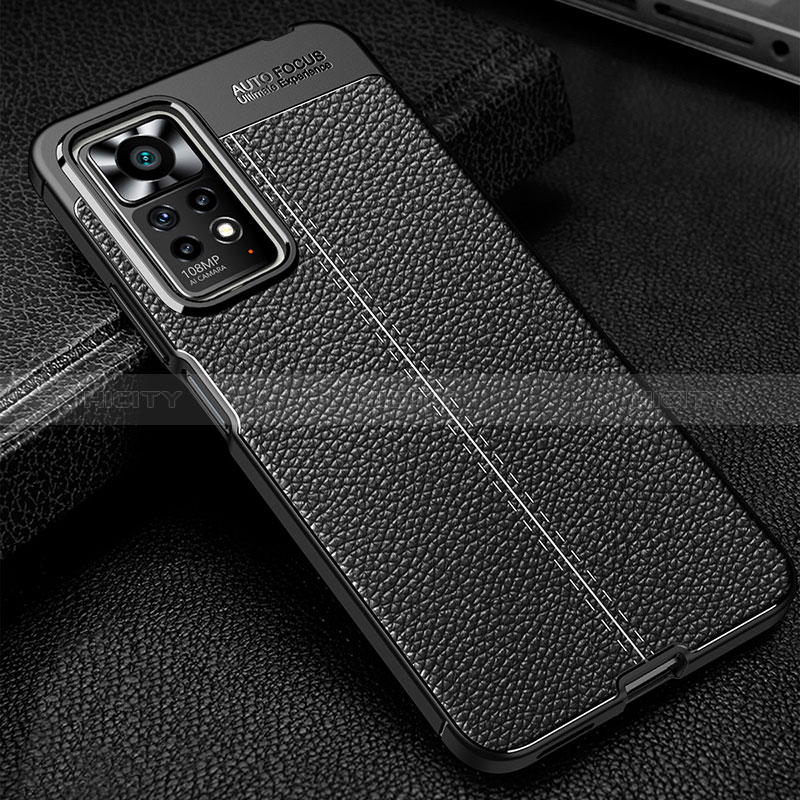 Funda Silicona Goma de Cuero Carcasa WL1 para Xiaomi Redmi Note 11 Pro 4G Negro