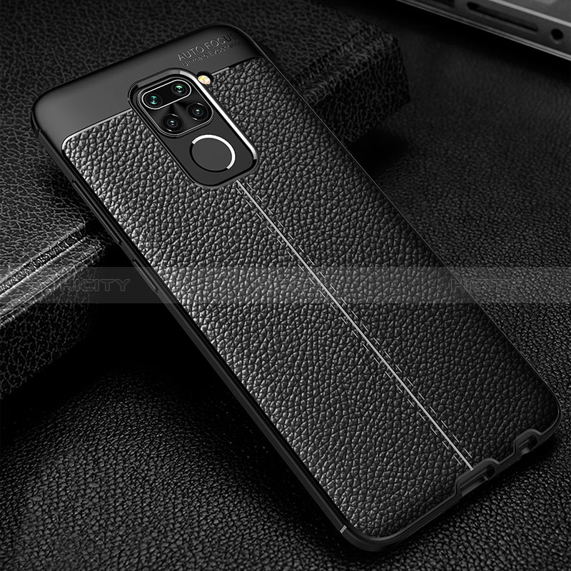 Funda Silicona Goma de Cuero Carcasa WL1 para Xiaomi Redmi Note 9 Negro