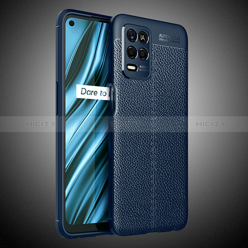 Funda Silicona Goma de Cuero Carcasa WL2 para Realme V13 5G Azul