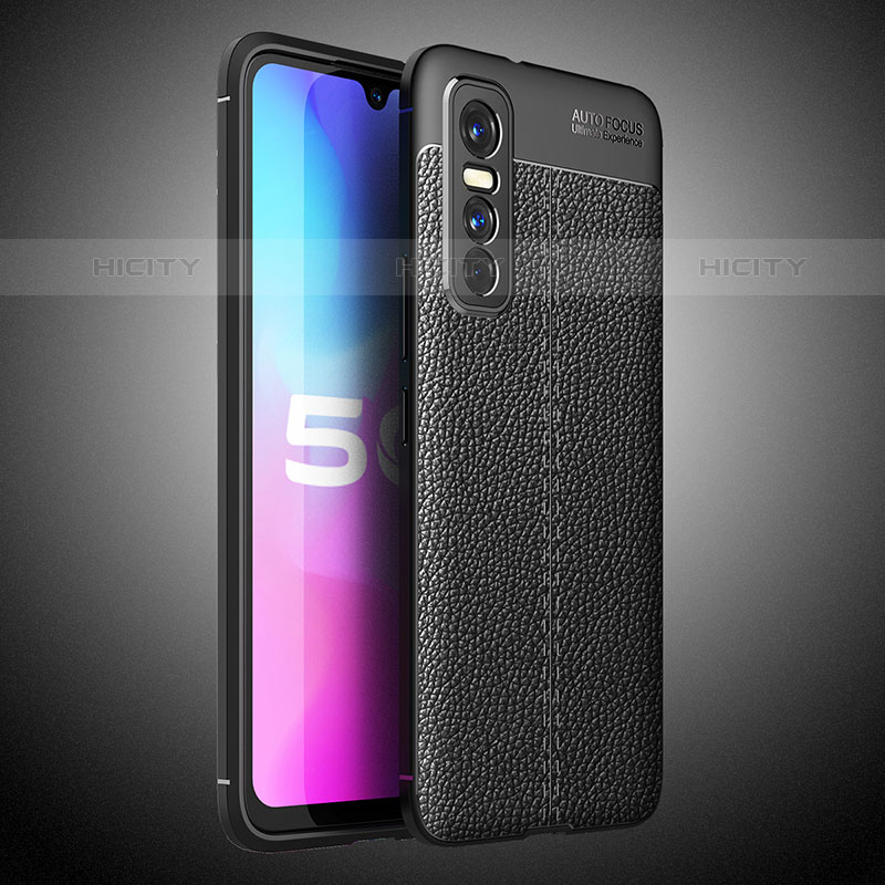 Funda Silicona Goma de Cuero Carcasa WL2 para Vivo Y73s 5G Negro