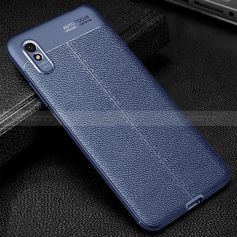 Funda Silicona Goma de Cuero Carcasa WL2 para Xiaomi Redmi 9A Azul