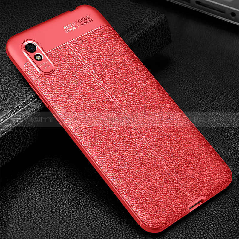 Funda Silicona Goma de Cuero Carcasa WL2 para Xiaomi Redmi 9A Rojo