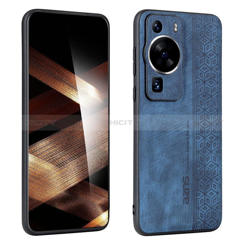 Funda Silicona Goma de Cuero Carcasa YZ1 para Huawei P60 Pro Azul