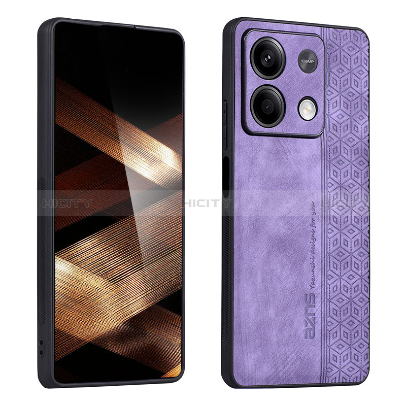 Funda Silicona Goma de Cuero Carcasa YZ1 para Xiaomi Redmi Note 13 5G Purpura Claro