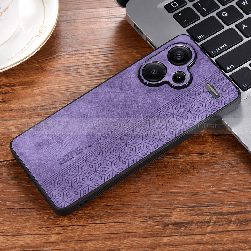 Funda Silicona Goma de Cuero Carcasa YZ1 para Xiaomi Redmi Note 13 Pro+ Plus 5G Purpura Claro