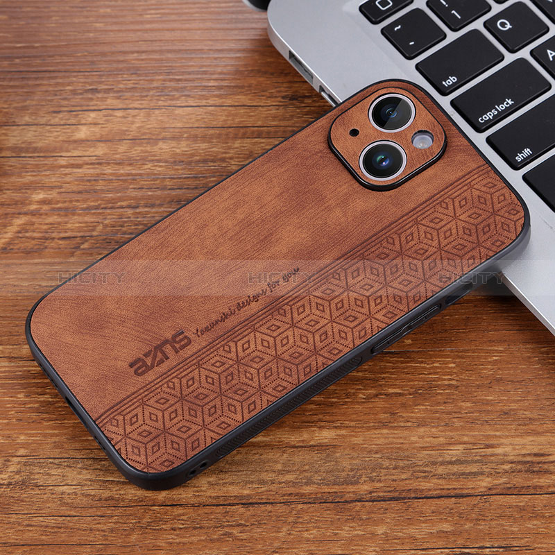 Funda Silicona Goma de Cuero Carcasa YZ2 para Apple iPhone 15 Pro Marron