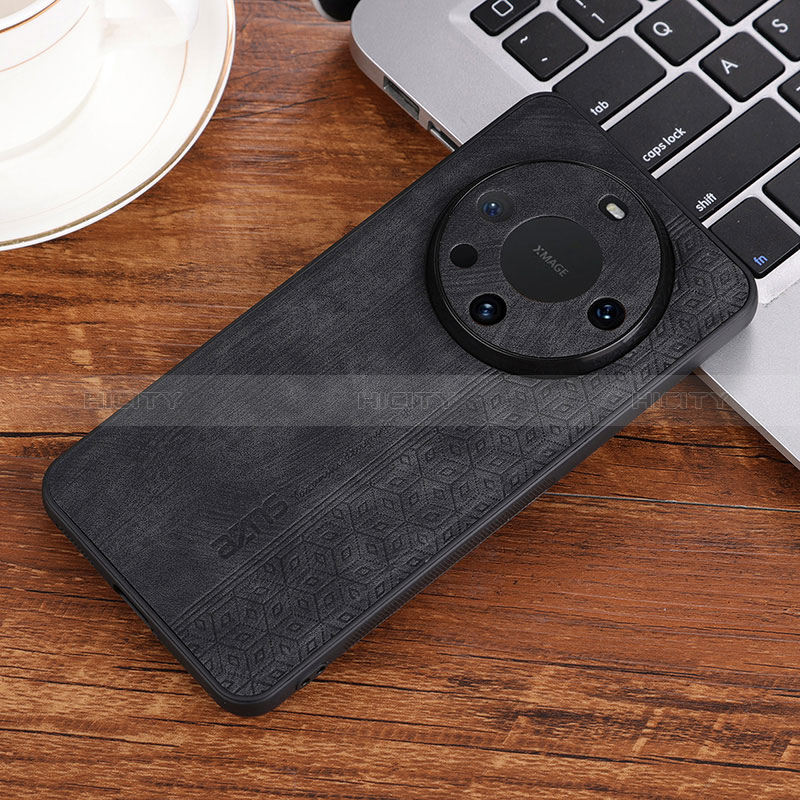 Funda Silicona Goma de Cuero Carcasa YZ2 para Huawei Mate 60 Pro+ Plus Negro