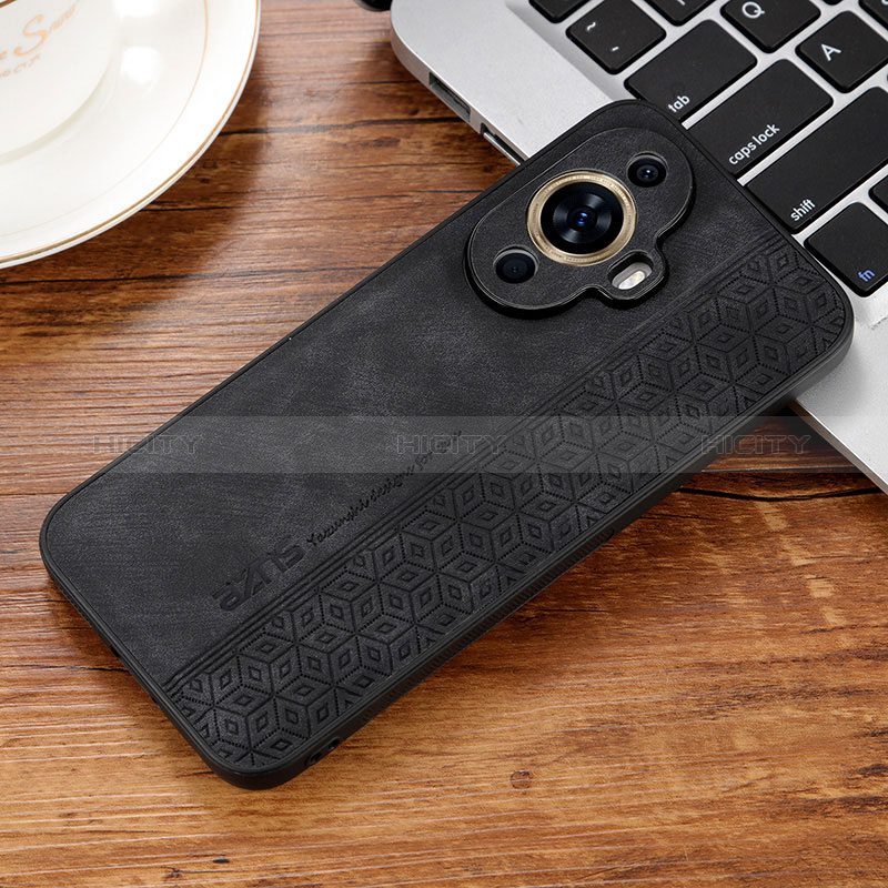 Funda Silicona Goma de Cuero Carcasa YZ2 para Huawei Nova 11 Pro Negro