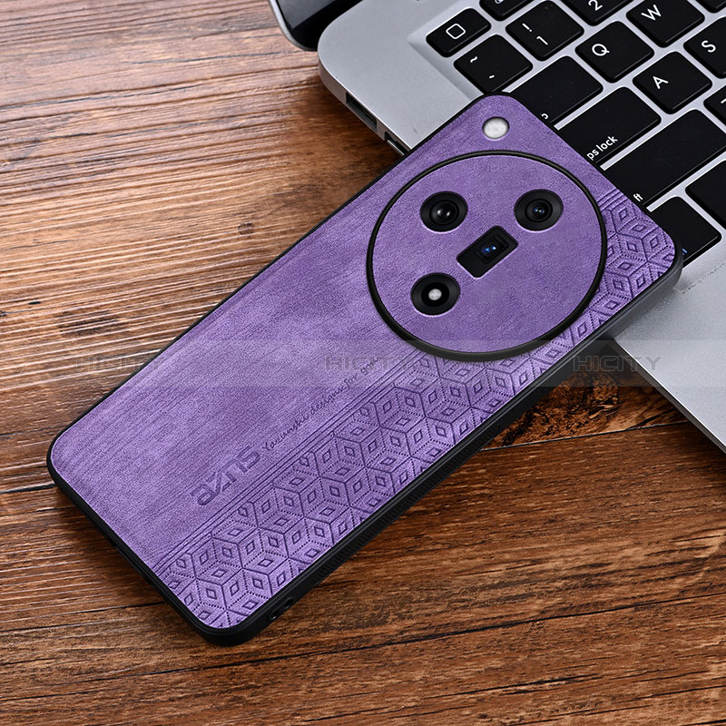 Funda Silicona Goma de Cuero Carcasa YZ2 para Oppo Find X7 5G Purpura Claro