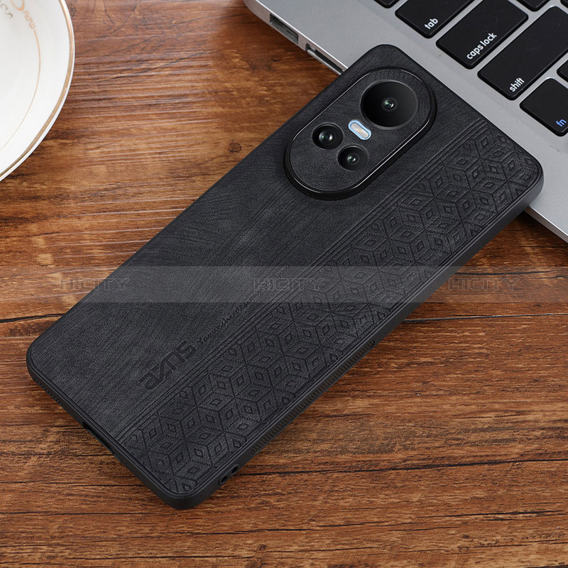 Funda Silicona Goma de Cuero Carcasa YZ2 para Oppo Reno10 5G Negro