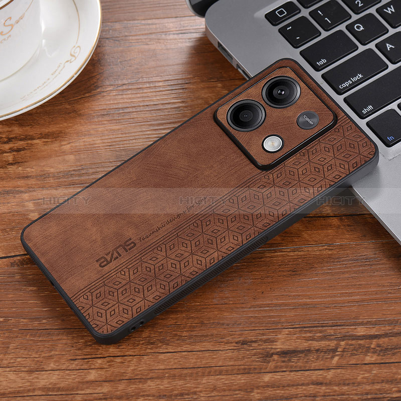 Funda Silicona Goma de Cuero Carcasa YZ2 para Xiaomi Redmi Note 13 5G Marron