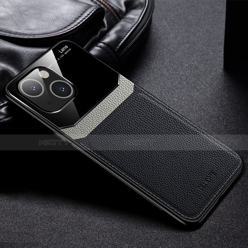 Funda Silicona Goma de Cuero Carcasa Z02 para Apple iPhone 15 Negro