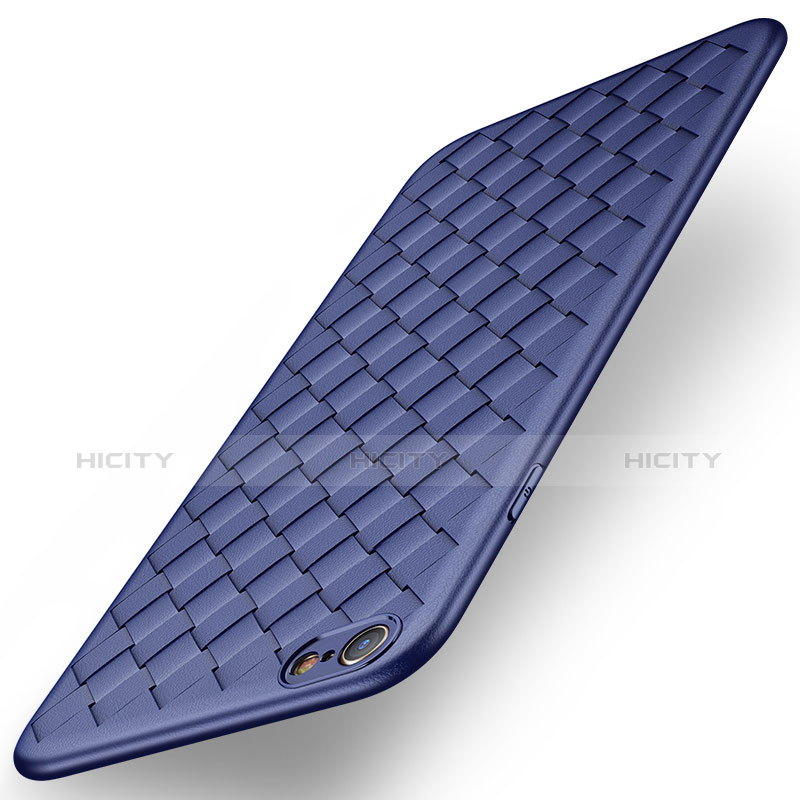 Funda Silicona Goma de Cuero para Apple iPhone 6 Azul