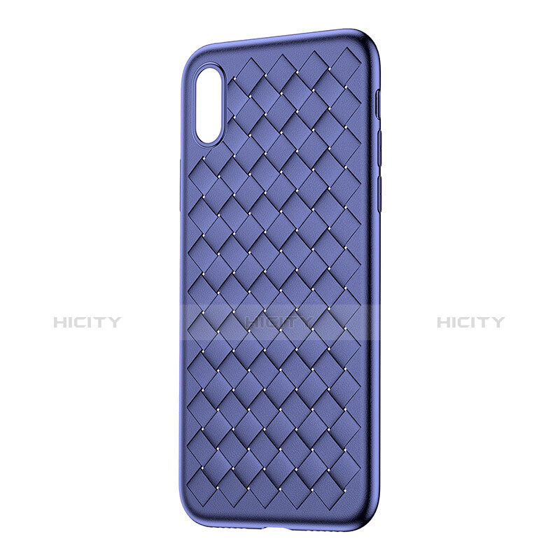 Funda Silicona Goma de Cuero para Apple iPhone X Azul