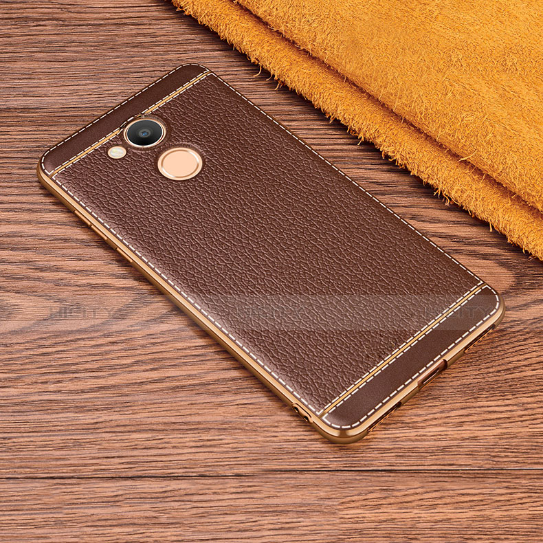 Funda Silicona Goma de Cuero para Huawei Honor 6C Pro Marron