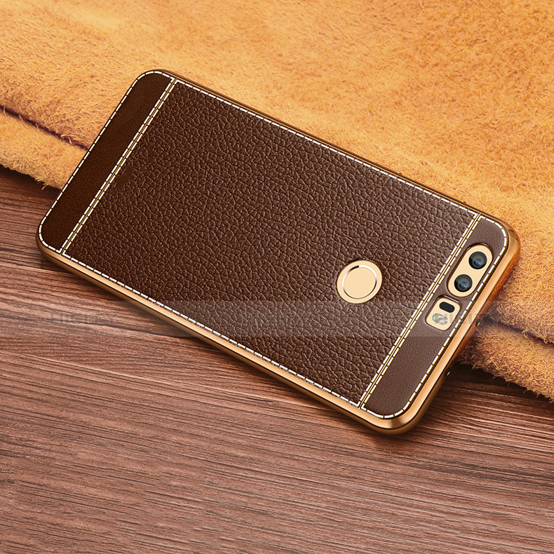 Funda Silicona Goma de Cuero para Huawei Honor 8 Marron