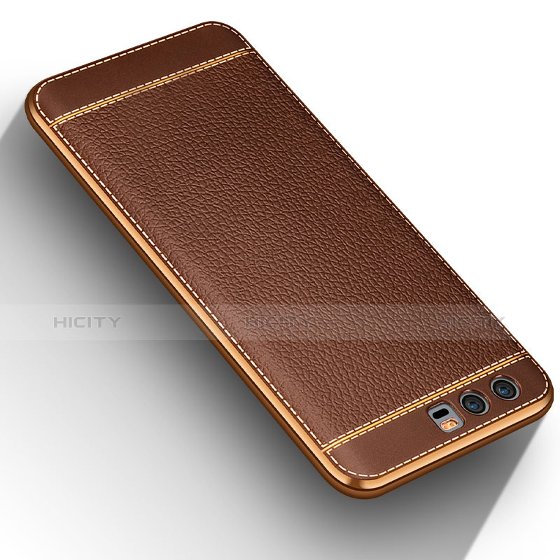 Funda Silicona Goma de Cuero para Huawei Honor 9 Premium Marron