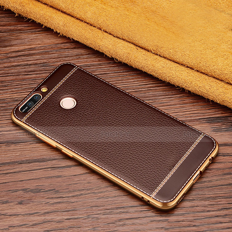 Funda Silicona Goma de Cuero para Huawei Honor V9 Marron