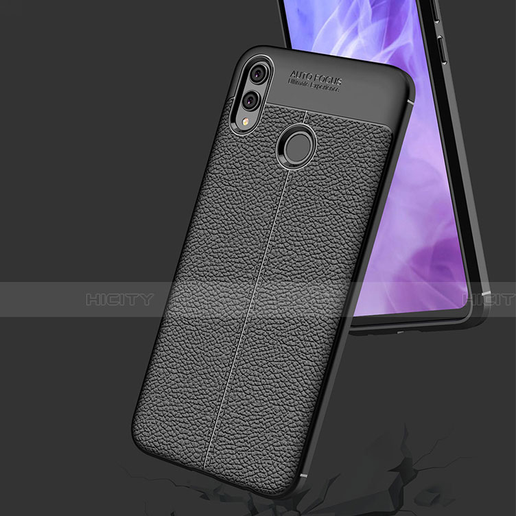 Funda Silicona Goma de Cuero Q01 para Huawei Honor 8X Negro