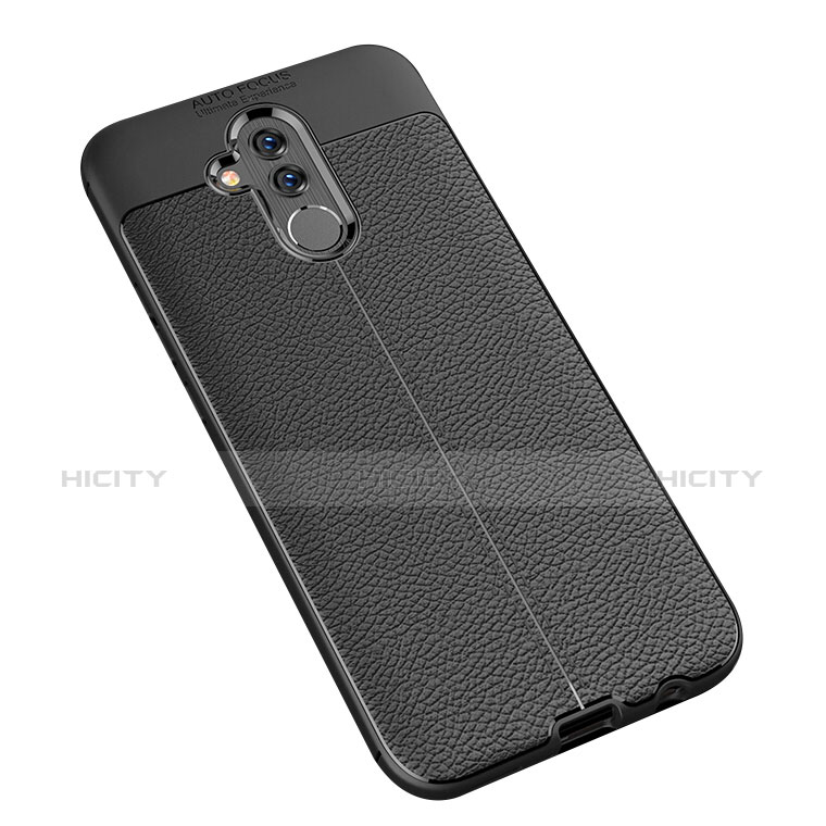 Funda Silicona Goma de Cuero Q01 para Huawei Mate 20 Lite Negro