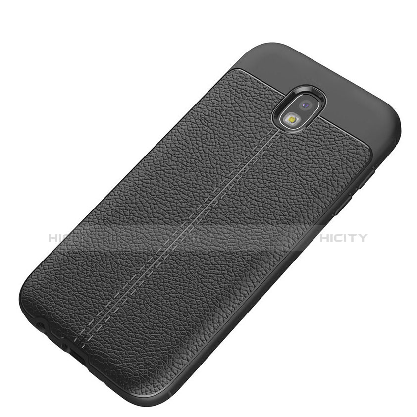 Funda Silicona Goma de Cuero Q01 para Samsung Galaxy J5 (2017) Duos J530F Negro