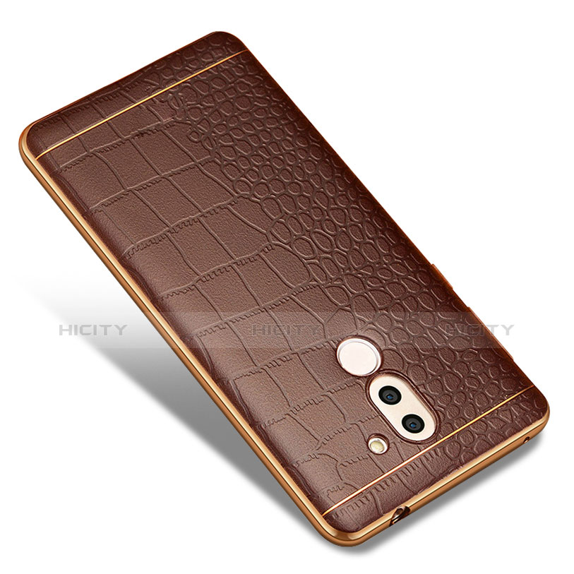 Funda Silicona Goma de Cuero W01 para Huawei GR5 (2017) Marron