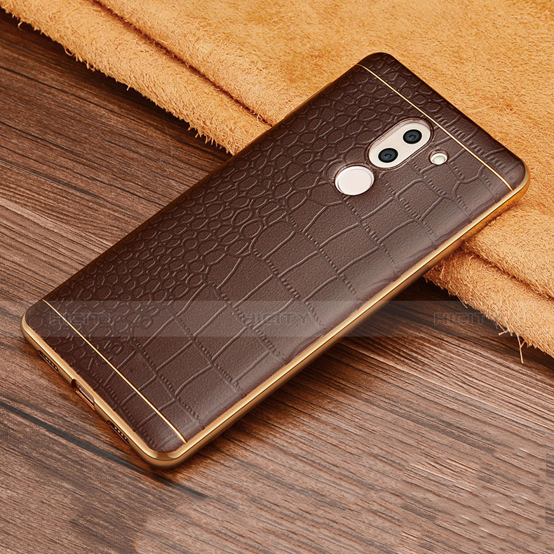 Funda Silicona Goma de Cuero W01 para Huawei GR5 (2017) Marron