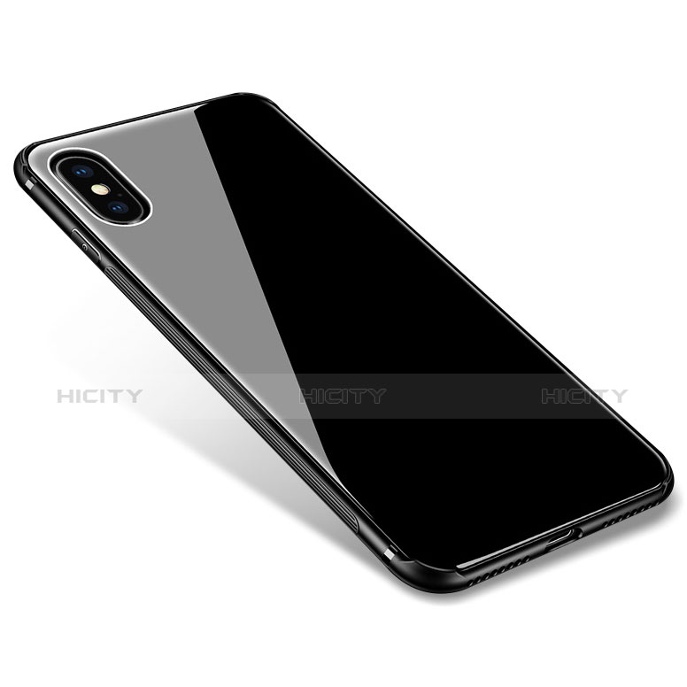 Funda Silicona Goma Espejo C01 para Apple iPhone Xs Negro