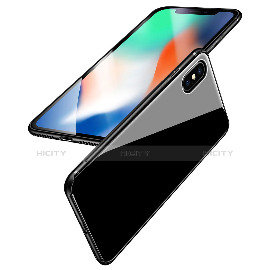 Funda Silicona Goma Espejo C01 para Apple iPhone Xs Negro