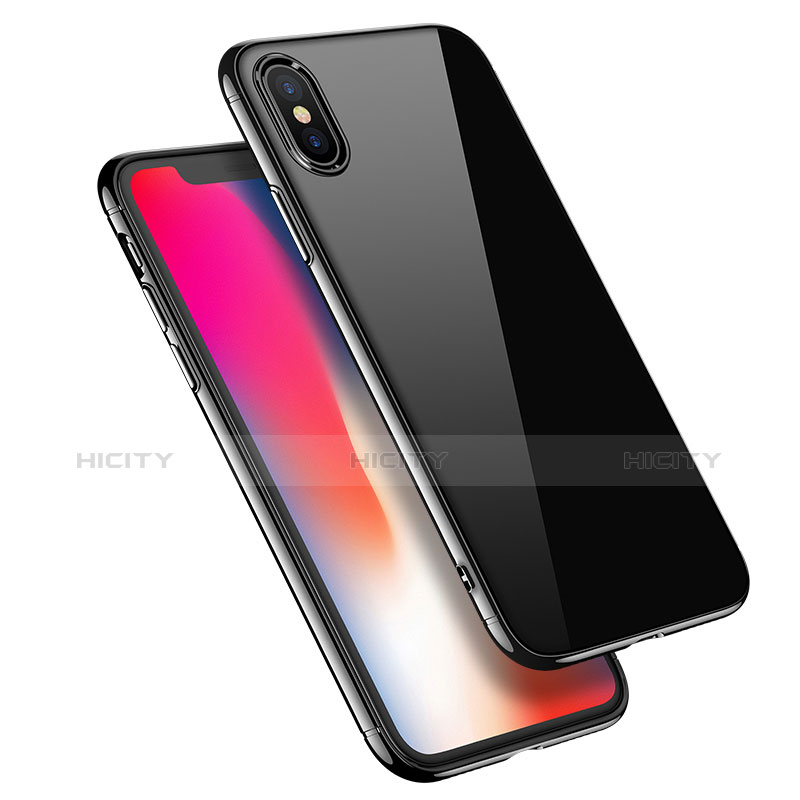 Funda Silicona Goma Espejo J01 para Apple iPhone X Negro