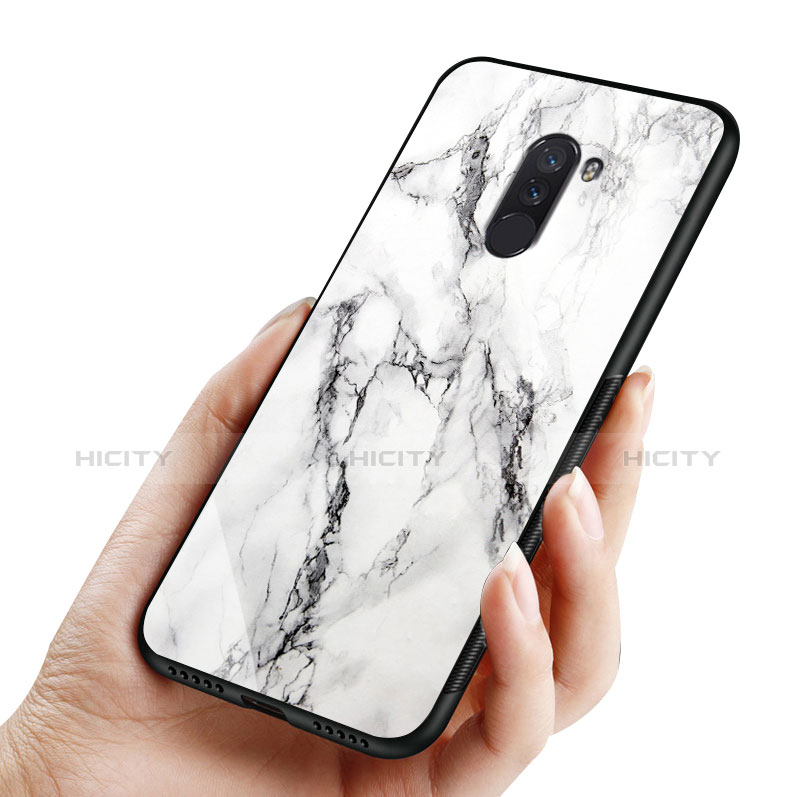 Funda Silicona Goma Espejo M05 para Xiaomi Pocophone F1 Blanco