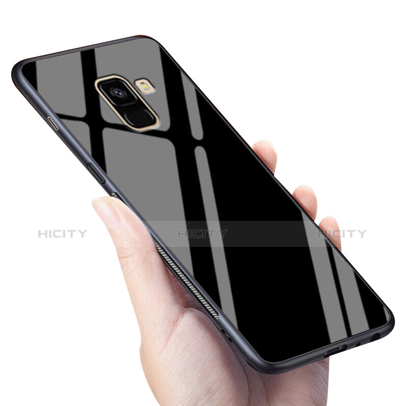 Funda Silicona Goma Espejo para Samsung Galaxy A8+ A8 Plus (2018) A730F Negro