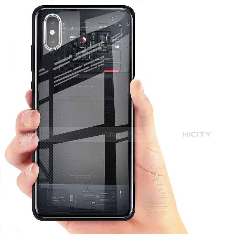 Funda Silicona Goma Espejo para Xiaomi Mi 8 Screen Fingerprint Edition Negro