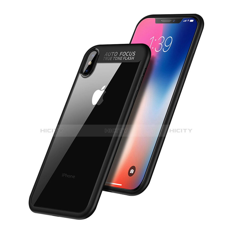 Funda Silicona Goma Espejo W01 para Apple iPhone X Negro