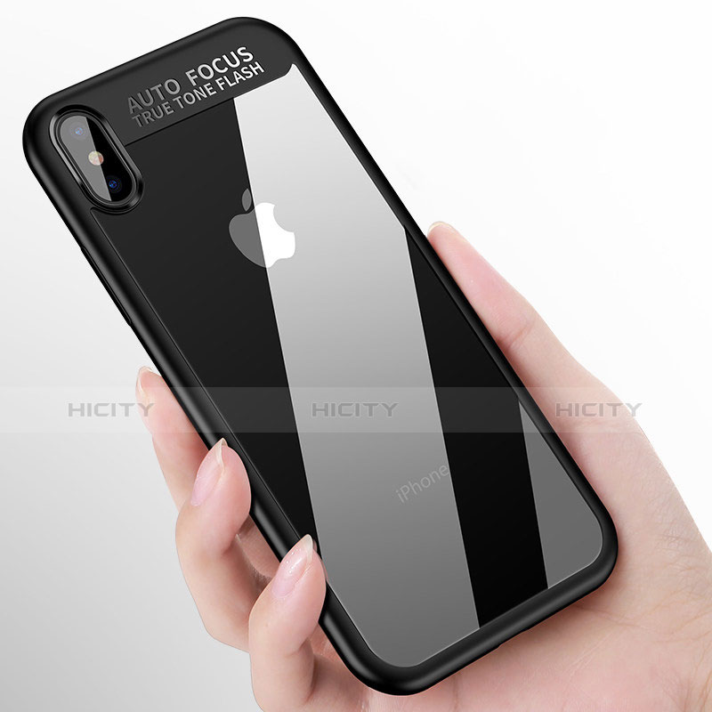 Funda Silicona Goma Espejo W01 para Apple iPhone X Negro