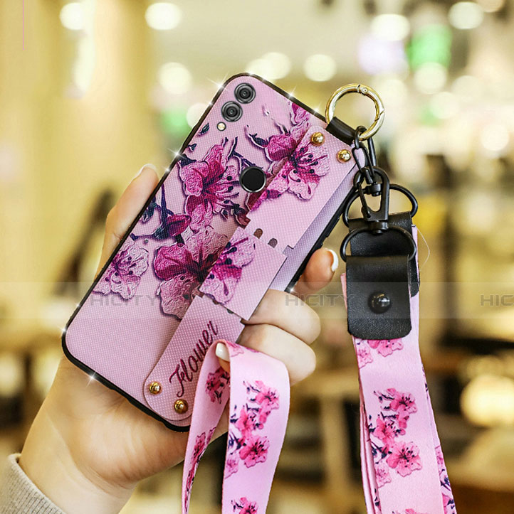 Funda Silicona Goma Flores S01 para Huawei Honor View 10 Lite Rosa