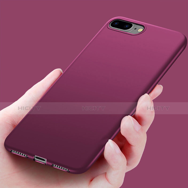 Funda Silicona Goma Gel para Apple iPhone 7 Plus Morado