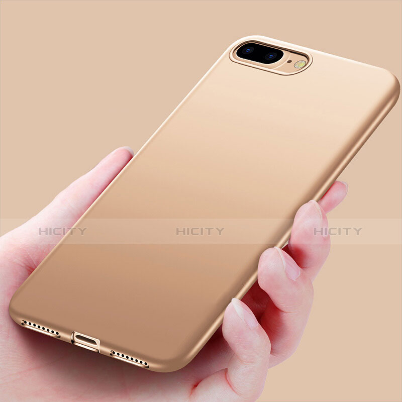 Funda Silicona Goma Gel para Apple iPhone 7 Plus Oro